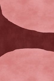 70s Retro veelkleurige abstracte vormen. Roze en warm bruin van Dina Dankers