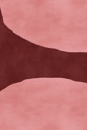 70s Retro veelkleurige abstracte vormen. Roze en warm bruin