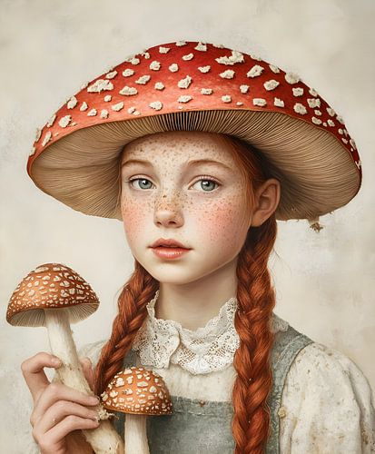 Portrait d'une fille champignon