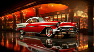 US-Auto aus den 50er Jahren Old Retro Classic Abstract Illustration