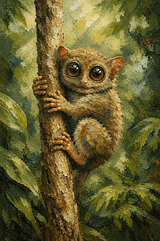 Tarsier in Tropical Forest