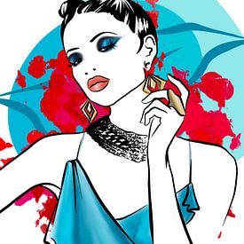 Fire and ice fashion illustration by Janin F. Fashionillustrations