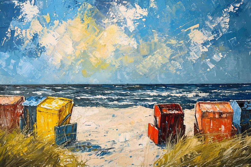 Beach chairs by the sea by ARTemberaubend