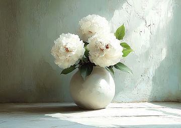 Stilleven Witte Bloemen | Silence in a Bloomed Sphere van Kunst Kriebels