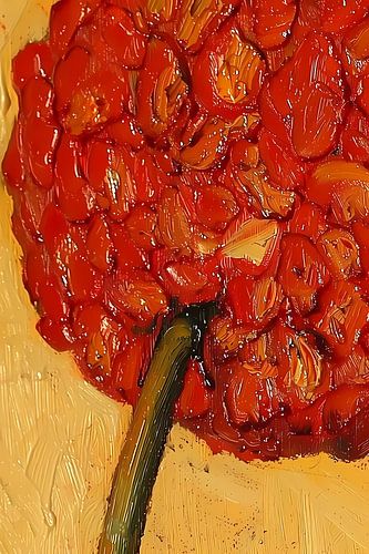 Peinture abstraite de fleurs aux couleurs riches