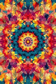 Kaleidoskopdruck symmetrische Komposition von Egon Zitter