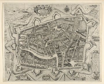 Alte Karte von Leeuwarden aus der Zeit um 1622