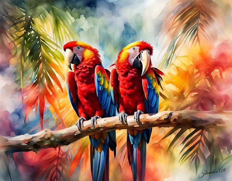 Beautiful Birds of the World - Scarlet Macaw by Johannas Art Creations