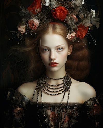 Portret geïnspireerd door de oude meesters