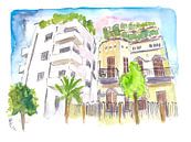 Neve Tzedek Tel Aviv Oude Huizen en Bauhaus Straat van Markus Bleichner thumbnail