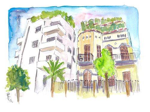 Neve Tzedek Tel Aviv Vieilles maisons et rue Bauhaus