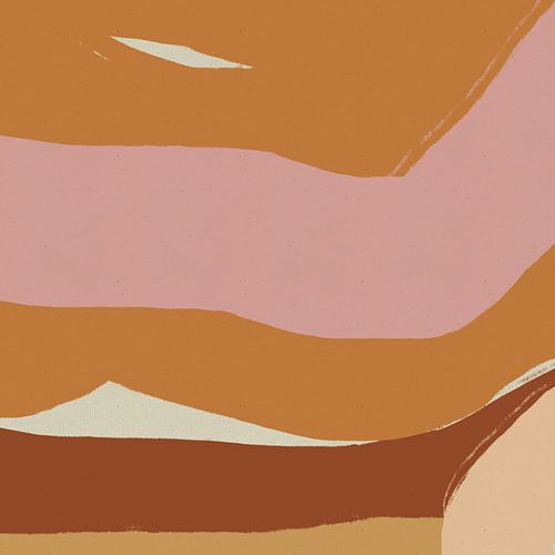 Abstracte lijnen in roze, oranje, bruin II