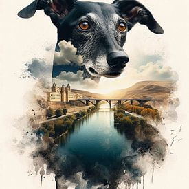 De stille reis van de Galgo van Betty Maria Digital Art