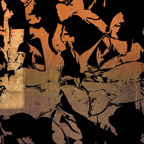 Per Ignem. Abstracte minimalistische kunst in roestbruin, oranje en zwart