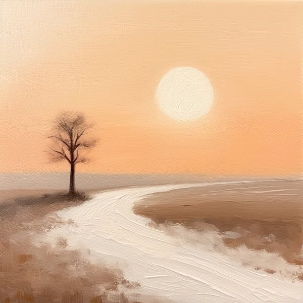 Beige Painting Serene Symmetry | Natural Rust by Eye catching paintings