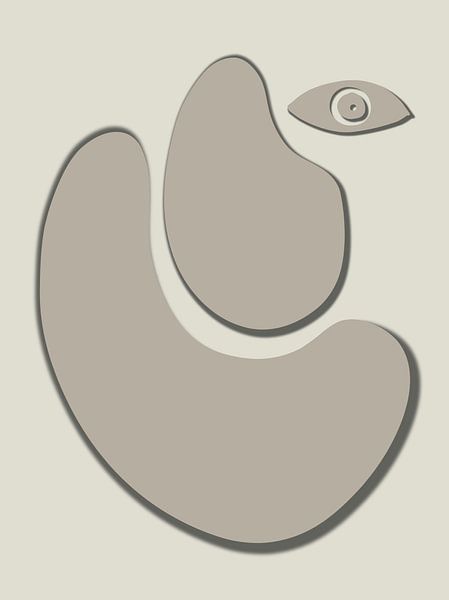 Joy on beige by Mad Dog Art