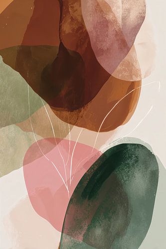 Modern Abstract of flowing lines and botanical elements no.3