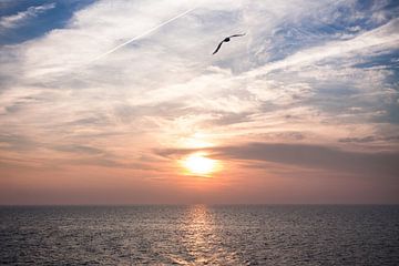 Zonsondergang op de Waddenzee van Volt