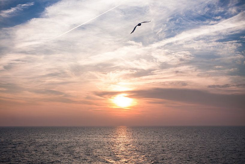 Coucher de soleil sur la mer des Wadden par Volt