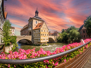 Blick auf das Alte Rathaus in Bamberg