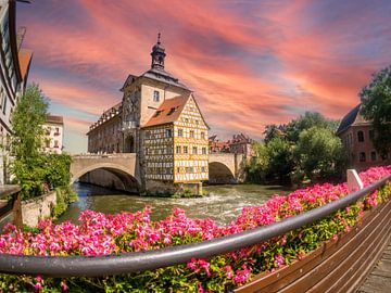 Uitzicht op het oude stadhuis in Bamberg van Animaflora PicsStock