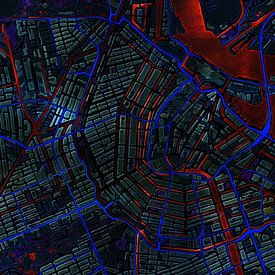 Kaart van Amsterdam metallic van Maps Are Art