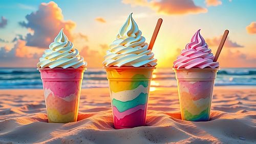 IJzige dromen in de zonsondergang