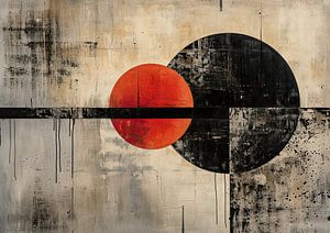Cercle abstrait | Cercle orange sur De Mooiste Kunst