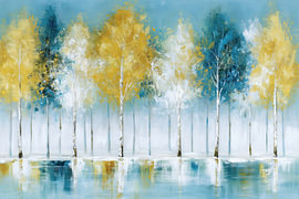 Forêt de bouleaux en automne