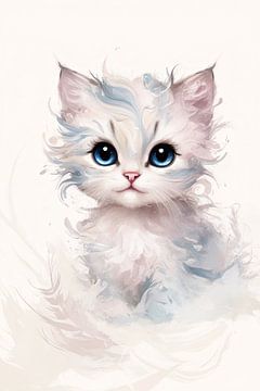 Schattige kitten met blauwe ogen van Art & Soul Creations