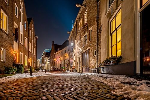 Deventer historisch centrum in wintertijd
