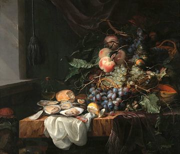 Stilleven met fruit en oesters, Jacob van Walscapelle