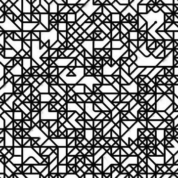 Abstract lijnenspel in zwart wit van Maurice Dawson