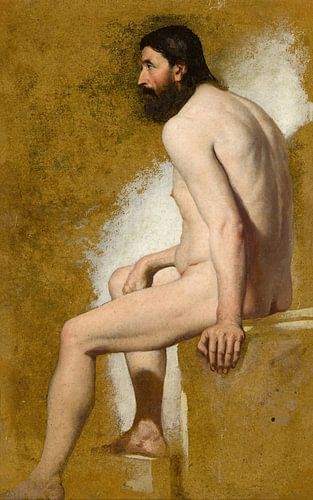 Studie van een bebaarde mannelijke naakt, William Etty
