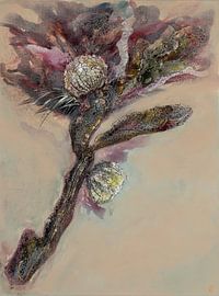 Bloom,  ein abstraktes Blumenbild mit Textur in natürlichen Farben von artivd