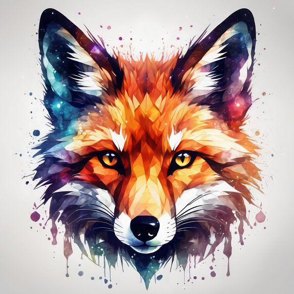 Fuchs Aquarell von Henk van Holten