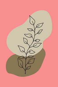 Stein und Farn Blume Illustration