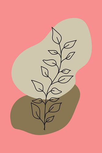 Stein und Farn Blume Illustration