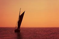 Segelboot auf dem Meer im Sonnenuntergang von Frank Herrmann Miniaturansicht