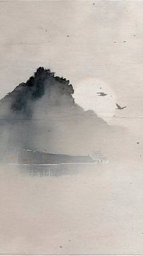 ZEN ART: Drieluik (deel 1): Mistig Japans landschap van Studio Pieternel