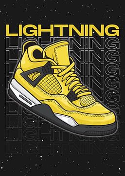 Air Jordan 4 Retro Lightning Sneaker van Adam Khabibi