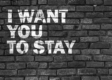 Ik wil dat je blijft! Graffiti op metselwerk van KalliDesignShop