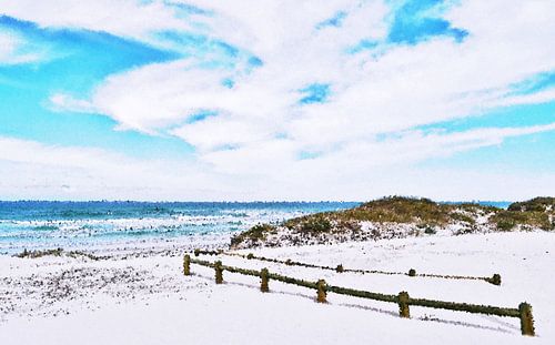 Dünensand Wolken und Meer mixed media