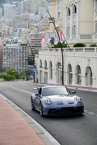 Porsche 911 GT3 Sportwagen fahrt in Monaco