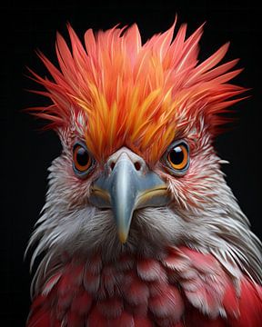 Humorvoller Vogel in Rot von Studio Allee