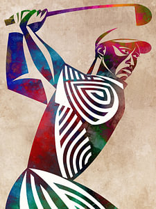 Sportkunst mit Golfspieler #golf