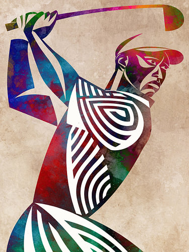 Sportkunst mit Golfspieler #golf von JBJart Justyna Jaszke