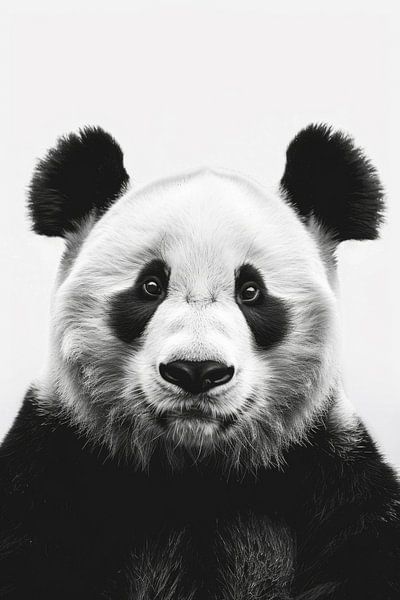 Panda in Schwarz-Weiß von Poster Art Shop