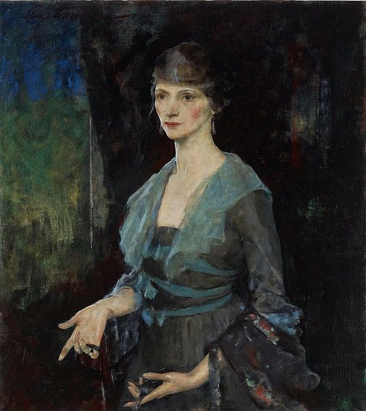 Charles Webster Hawthorne~Porträt von Frau Alfred L. Becker (n233;e Eulabee Dix) (recto), nackt e von finemasterpiece