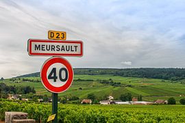 Meursault naambord en de wijngaarden